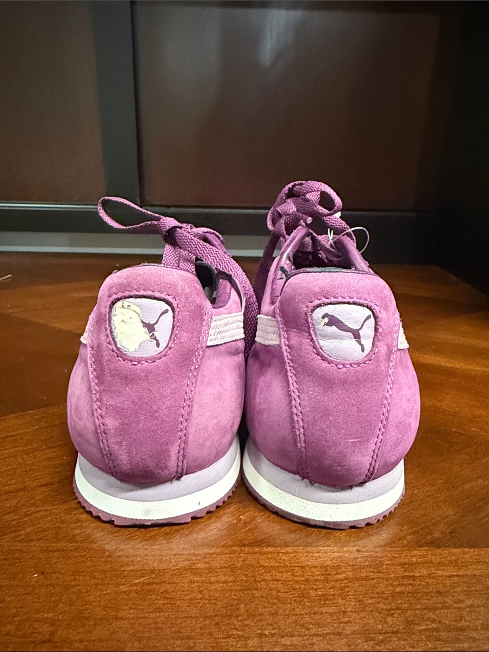 Puma Women's Suede Sneakers in Bright Purple with Pale Stripe - Picture 3 of 4